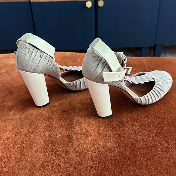 Gray Leather Mary Jane with Braided T-Strap - Picture 4 of 8